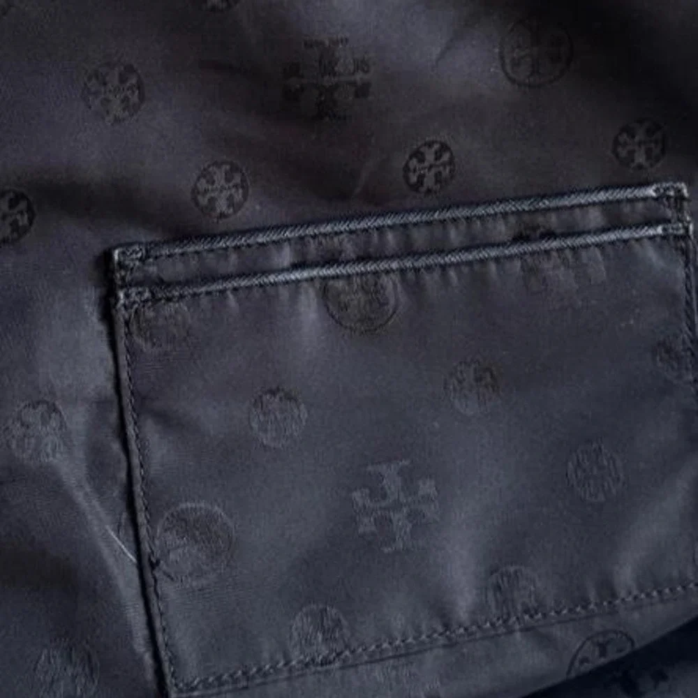 Tory Burch Black Quilted Nylon Logo Shoulder Tote Bag Tory Burch black quilt